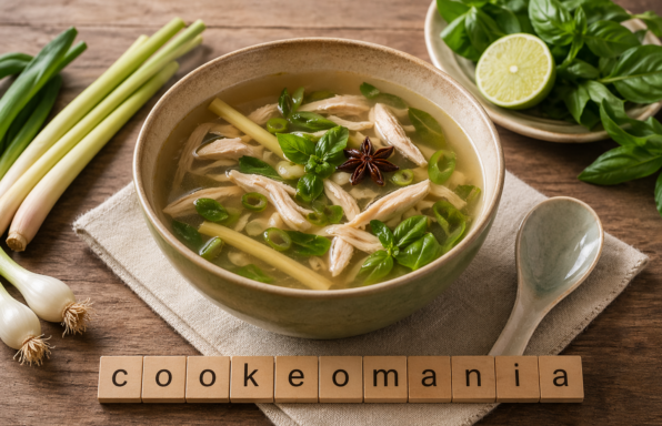 Bouillon de poulet au basilic et citronnelle au Cookeo une recette légère et parfumée