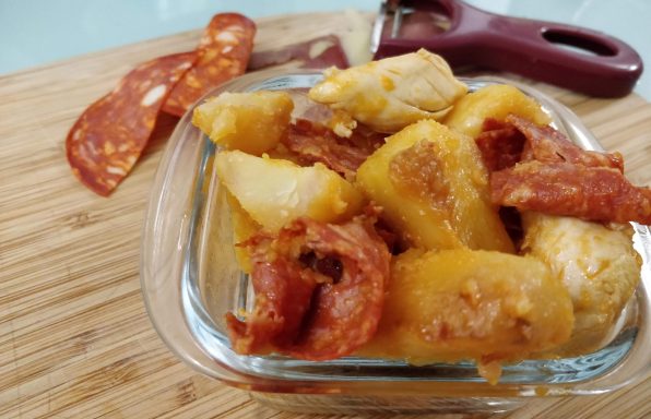 Pommes de terre sautées poulet chorizo au cookeo