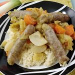 Poireaux, carottes chipolatas comme un couscous au cookeo