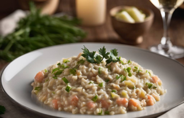 Risotto de saumon et poireaux