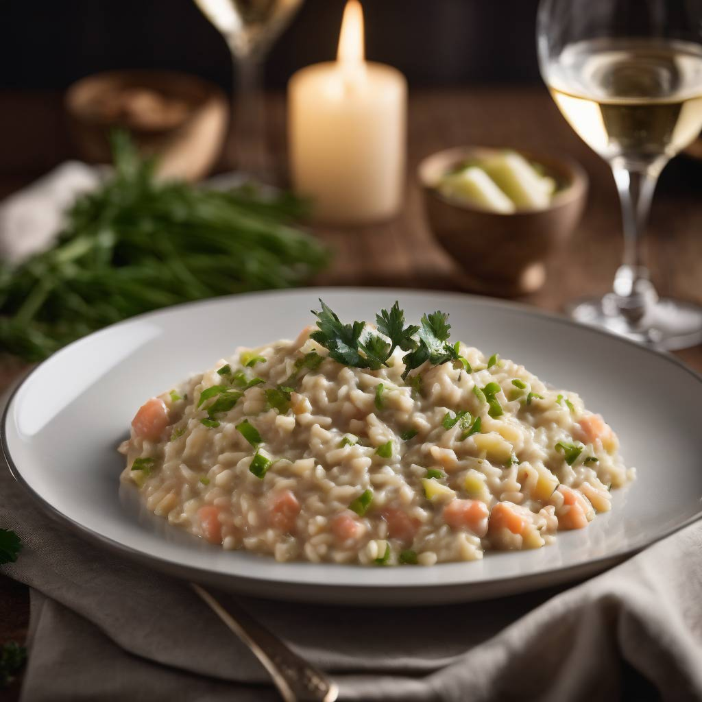 Risotto de saumon et poireaux