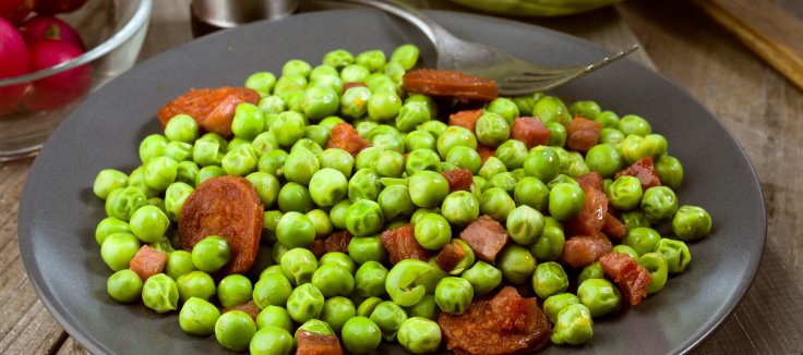 Petits pois jambon et chorizo au cookeo