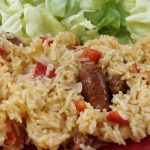 Riz et merguez, poivron simple au cookéo