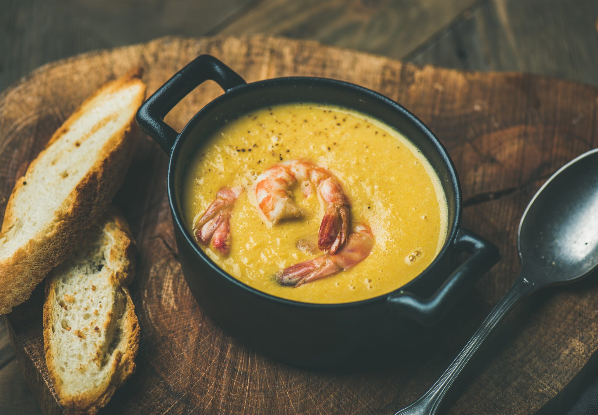 Velouté de mais aux crevettes au cookeo
