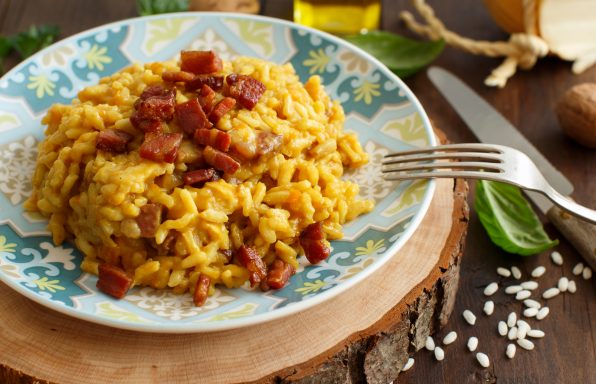 Risotto au potiron et aux lardons