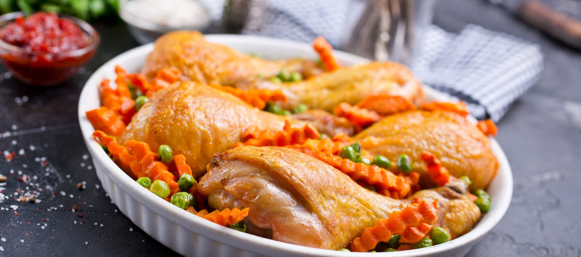Pilons de poulet petits pois carottes au cookeo