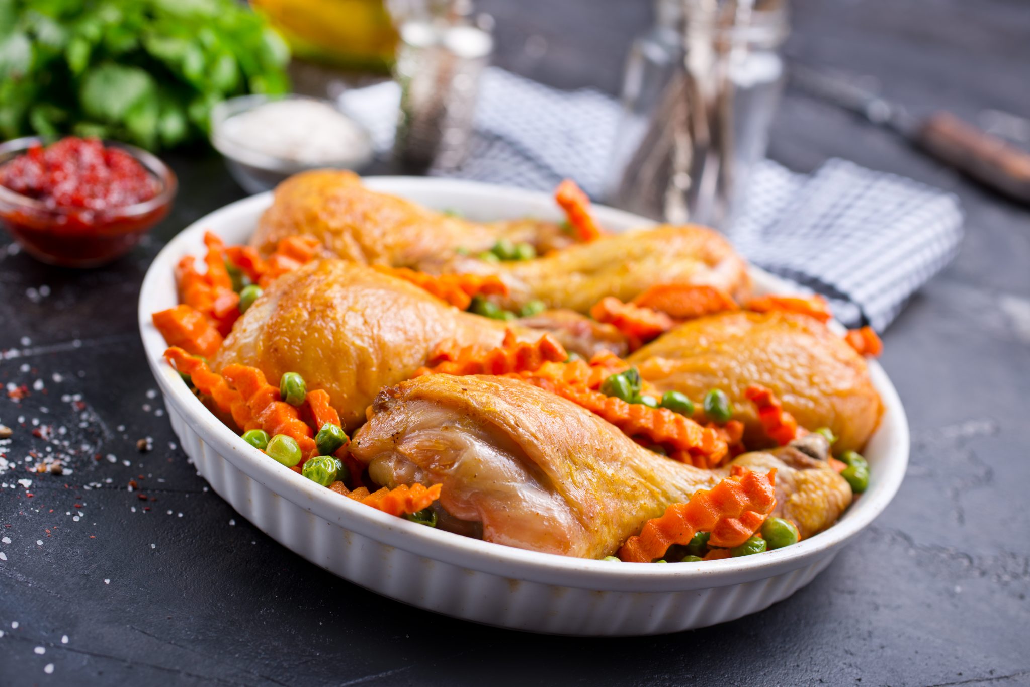 Pilons de poulet petits pois carottes au cookeo