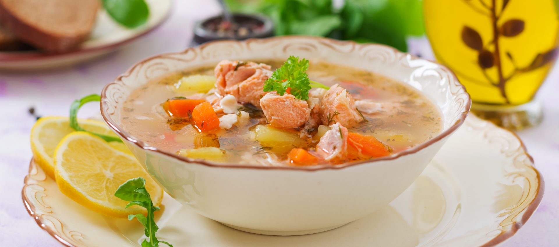 Potage de saumon et de légumes au cookeo