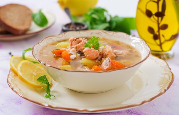 Potage de saumon et de légumes au cookeo