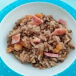 Lentilles, riz, jambon à griller au cookéo