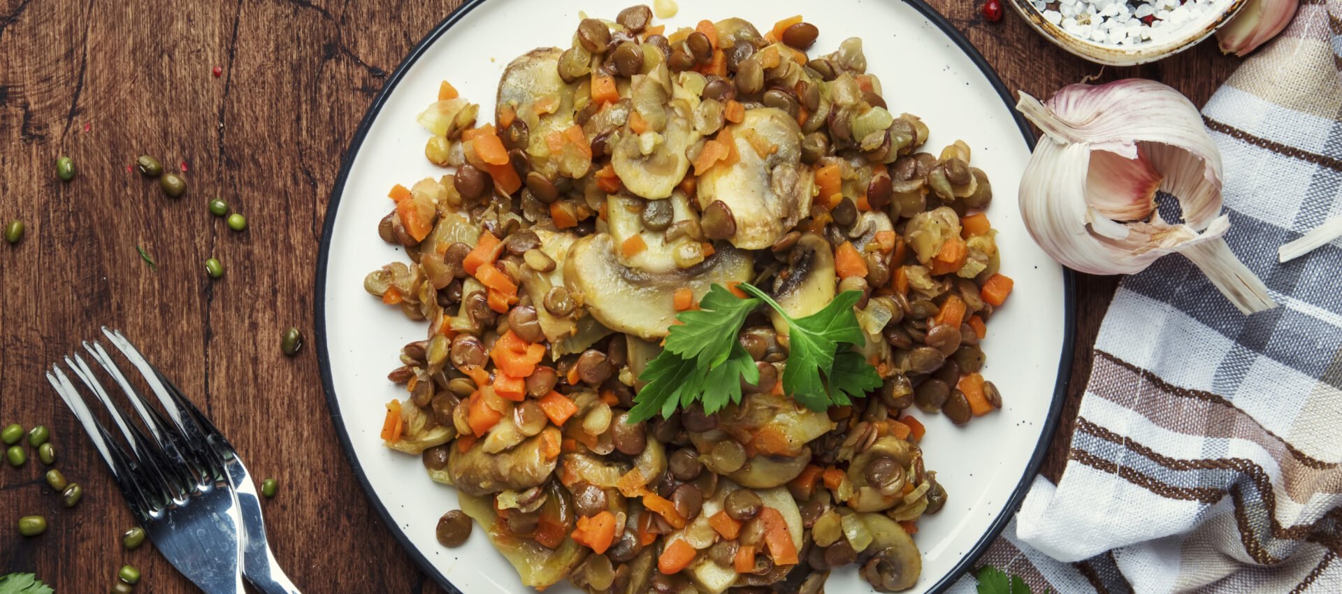 Lentilles aux champignons et carottes au cookeo