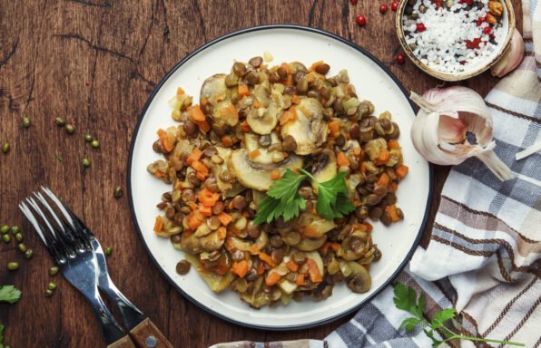 Lentilles aux champignons et carottes au cookeo