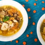 Soupe de poulet et pâtes tricolores au cookeo