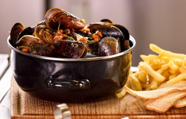 Moules roquefort lardons au cookeo