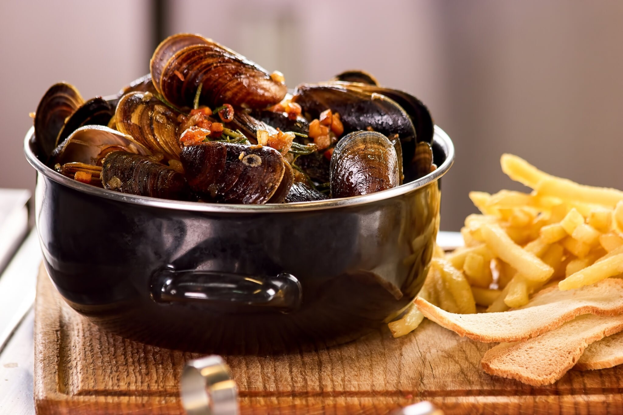 Moules roquefort lardons au cookeo