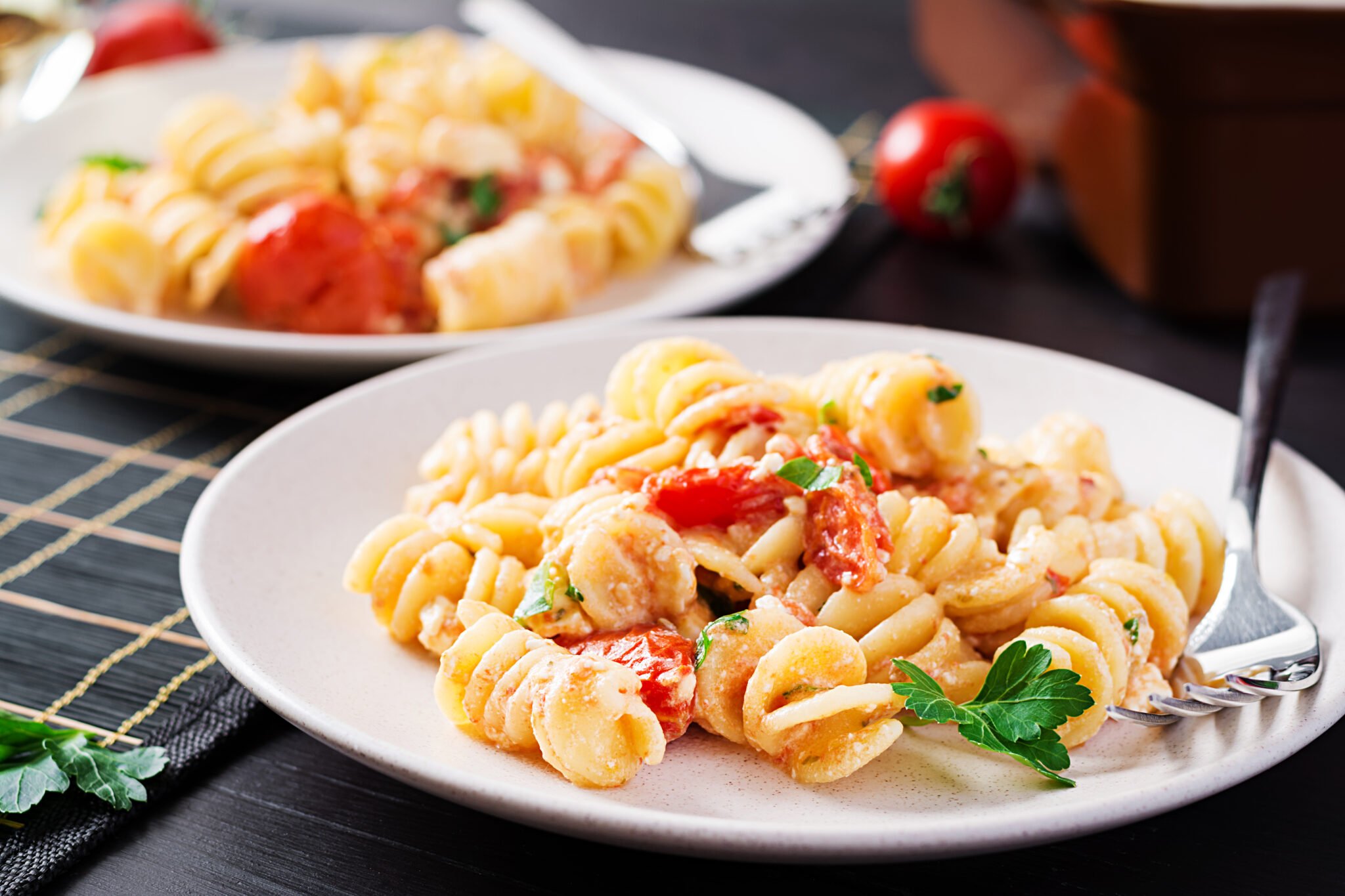 Pâtes à la feta et tomates cerises