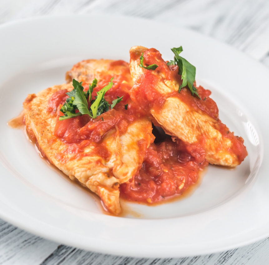 Blanc de poulet sauce tomate et ail au cookeo Cookeo Mania
