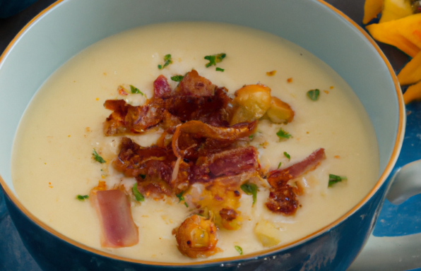Velouté de chou-fleur avec bacon grillé au cookeo