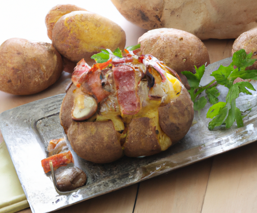 Pomme de terre farcie aux champignons et aux lardons à l'Extra crisp au cookeo