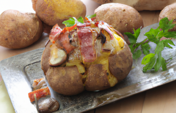 Pomme de terre farcie aux champignons et aux lardons à l'Extra crisp au cookeo