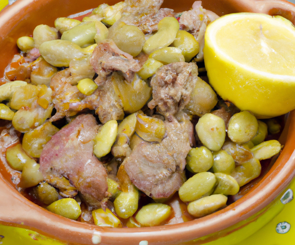 Tajine de veau aux fèves et citrons confits