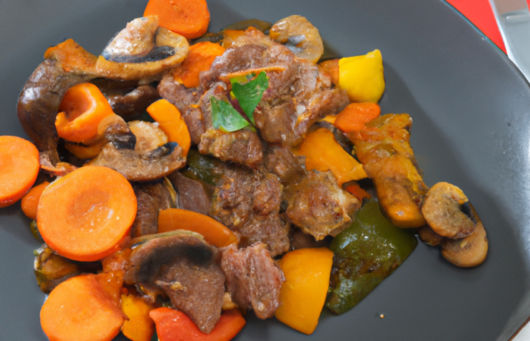Sauté d'agneau aux légumes colorés