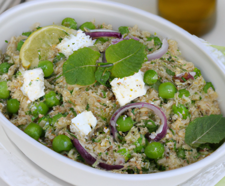 Salade de quinoa et petits pois à la méditerranéenne