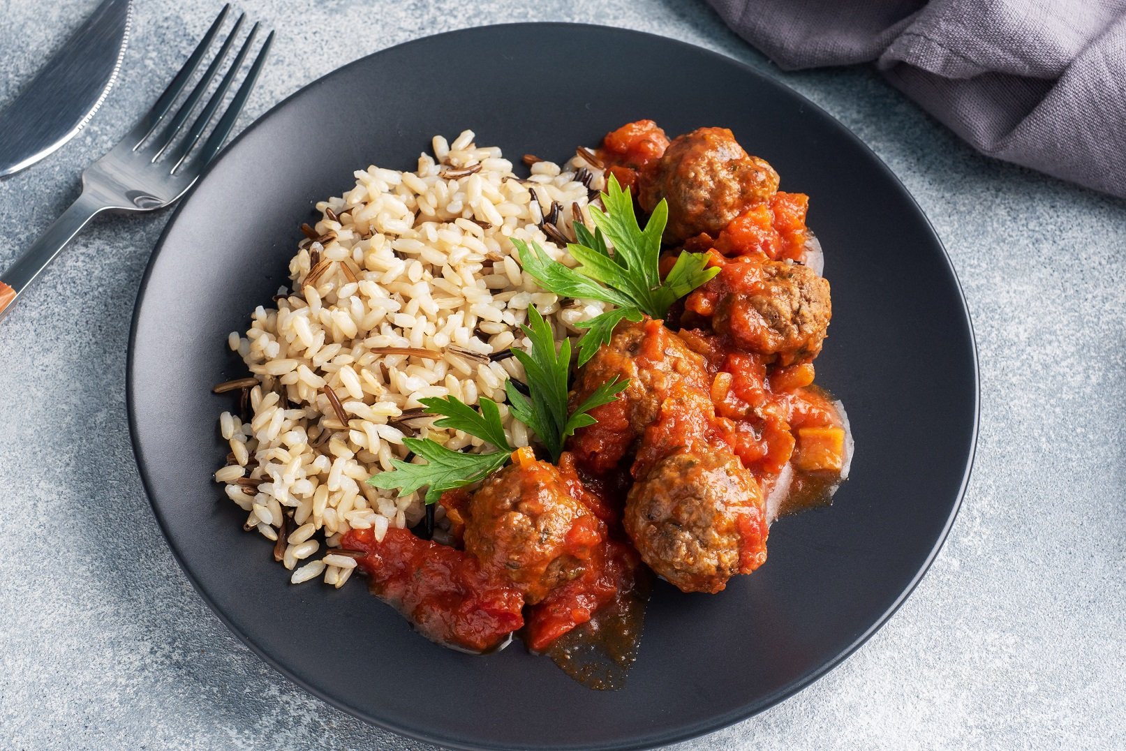 Mijoté de boulettes de bœuf au cumin et riz basmati
