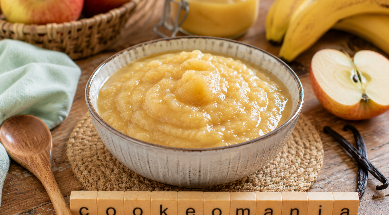 Compote de pomme banane vanillée
