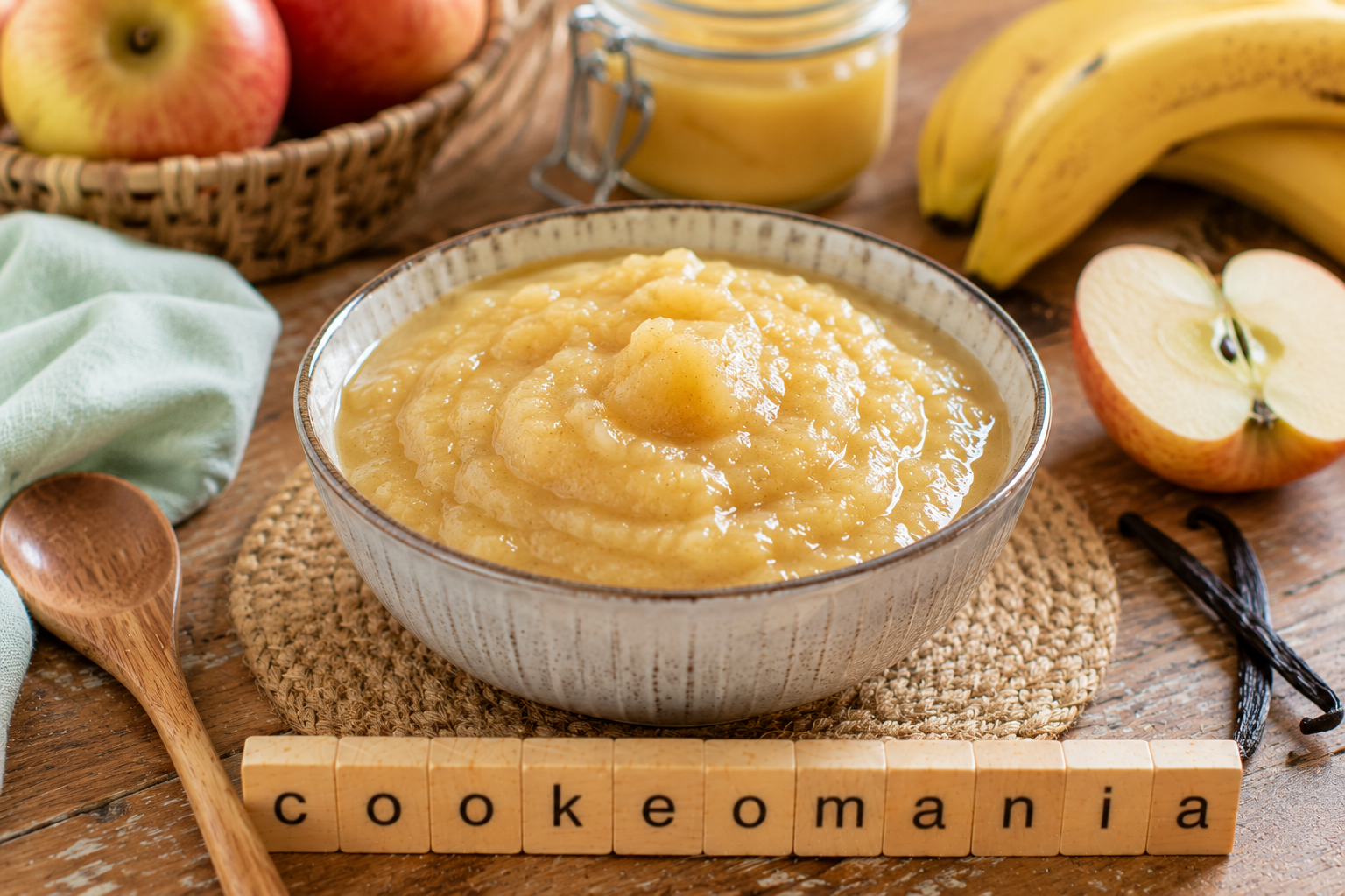 Compote de pomme banane vanillée