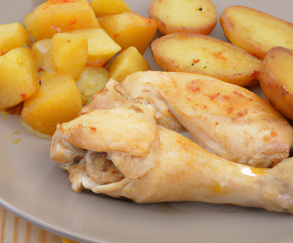 Cuisse de poulet et pommes de terre