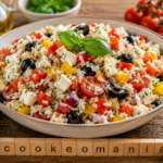 Salade de riz colorée au Cookeo avec vinaigrette au basilic au multicuiseur Moulinex