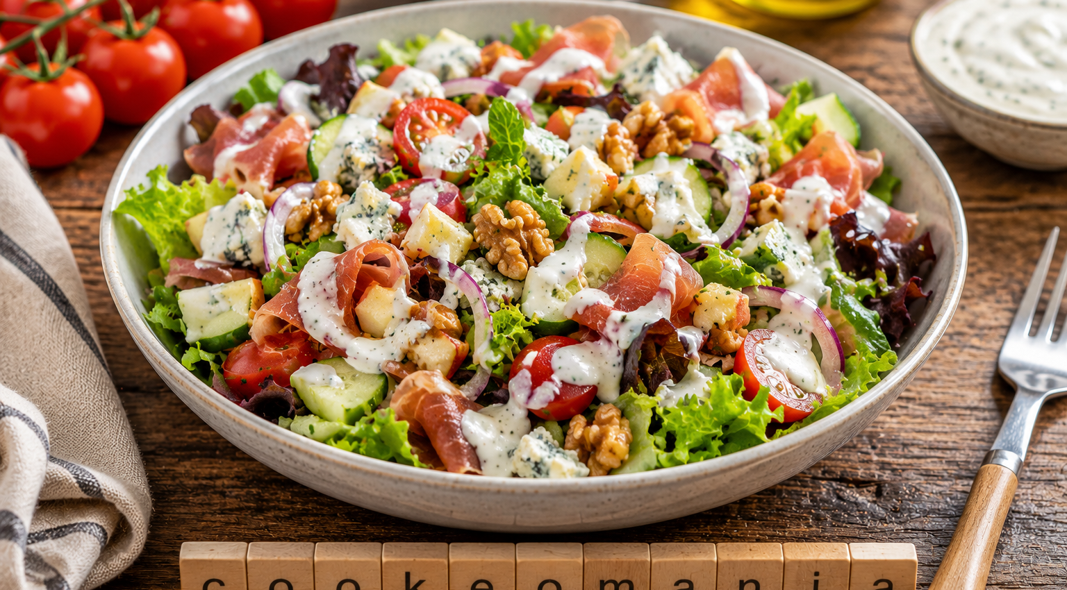 Salade Gourmande sauce fromage blanc
