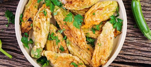 Fleurs de courgette farcies à la ricotta à l'Extra Crisp