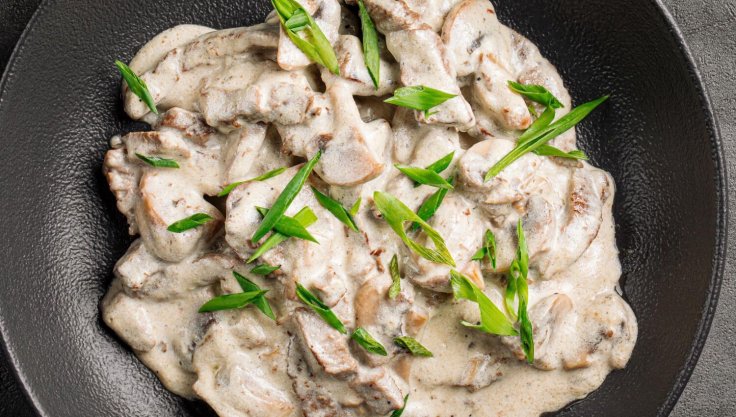 Recette légère de Poulet crémeux aux champignons
