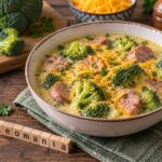Soupe keto au brocoli, cheddar et saucisses à l'autocuiseur cookéo