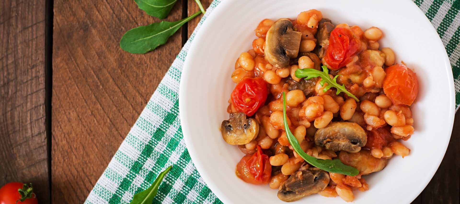 Nom de la recette: Haricots Blancs au Cookeo, Champignons de Paris et Tomates à la Sauce Tomate