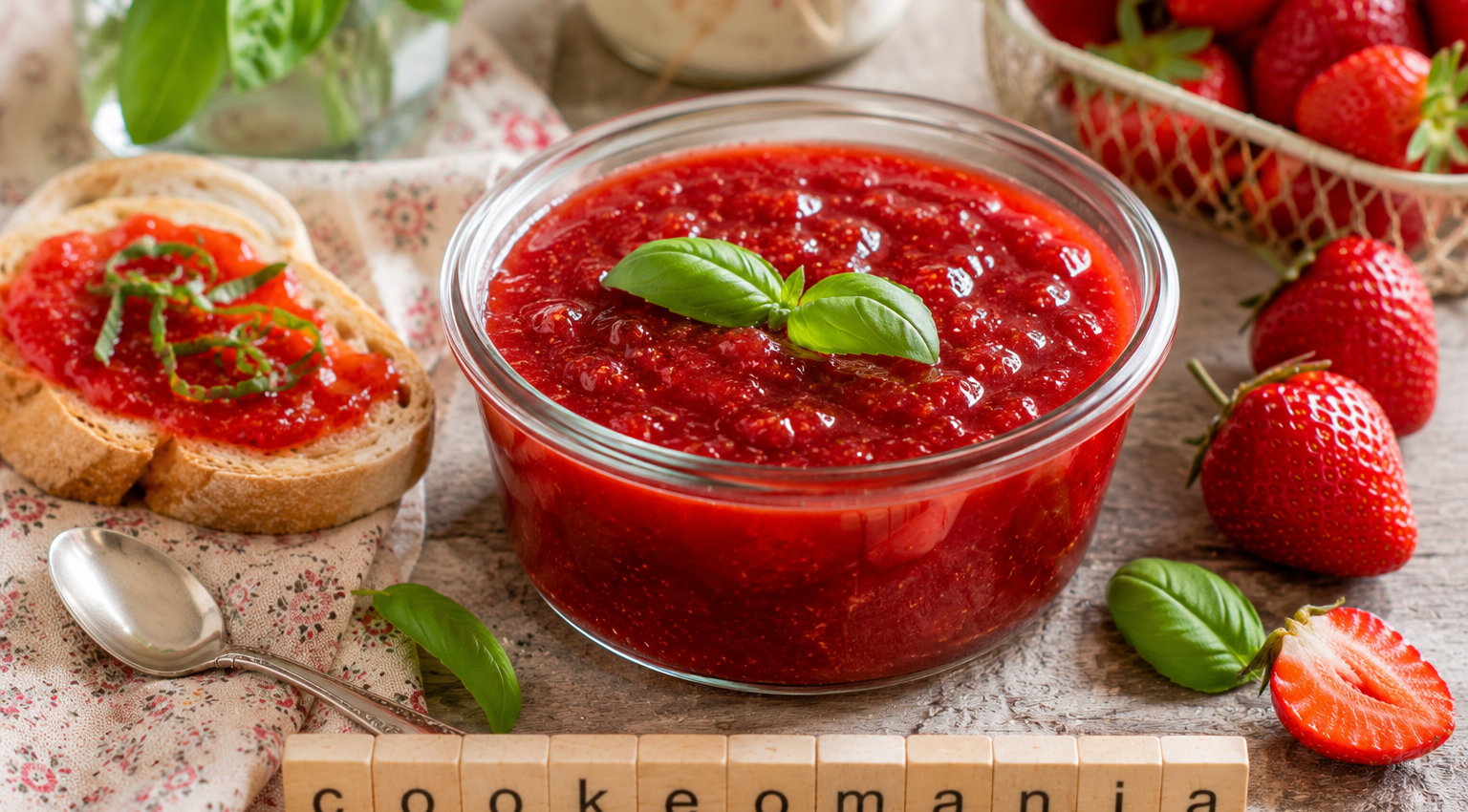 Confiture délicate de fraises et basilic au Cookeo