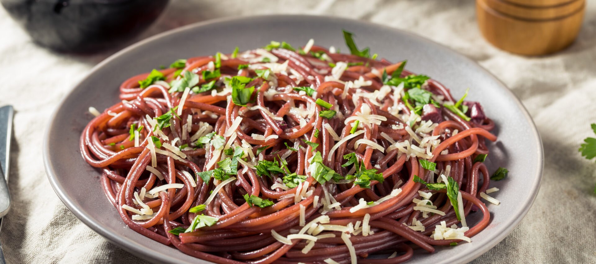 Spaghetti au vin rouge