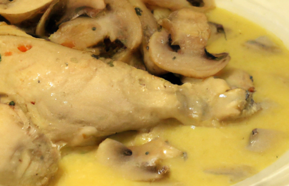 Cuisse de Poulet au Curry avec Champignons de Paris