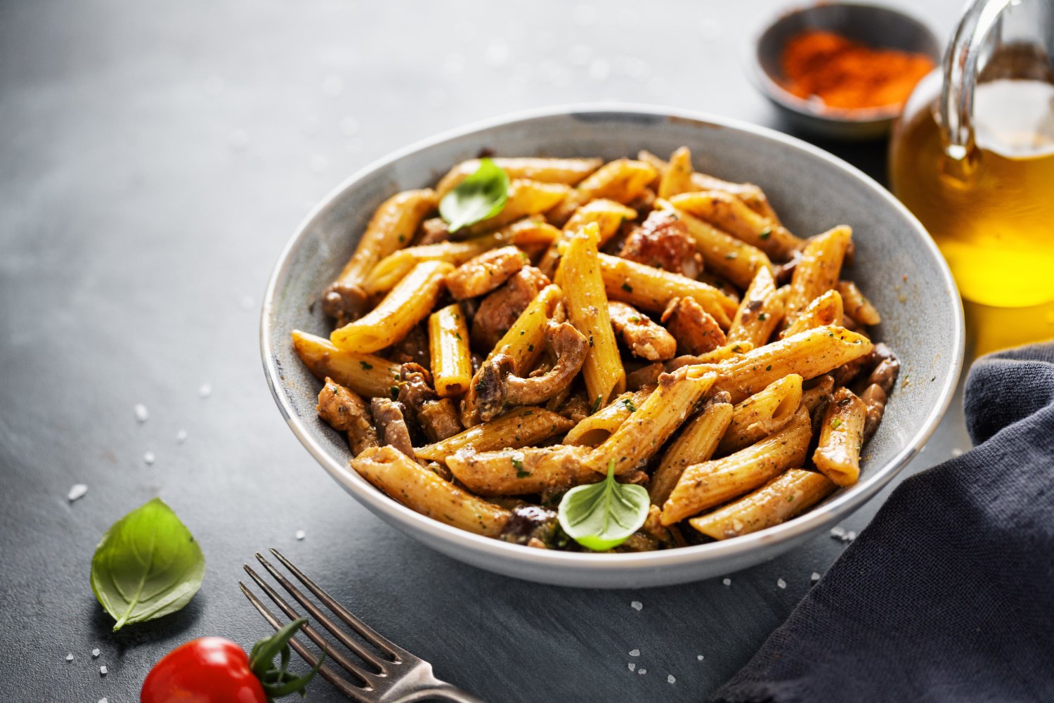 Penne aux Champignons à la Crème