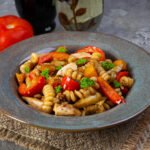 Pâtes au Poulet Sauté, Champignons, Poivron et Courge au Cookeo