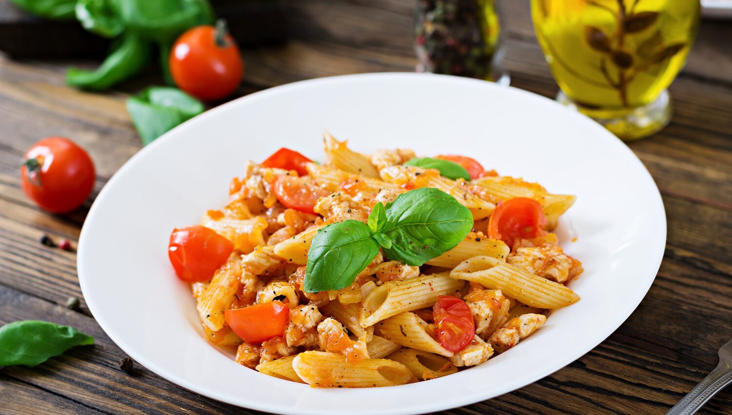 Penne au Poulet à la Sauce Tomate Cuisinées au Cookeo