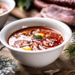 Soupe traditionnelle de Noël au chou aigre, pommes de terre, saucisse, porc fumé, champignons et concentré de tomate avec le Cookeo