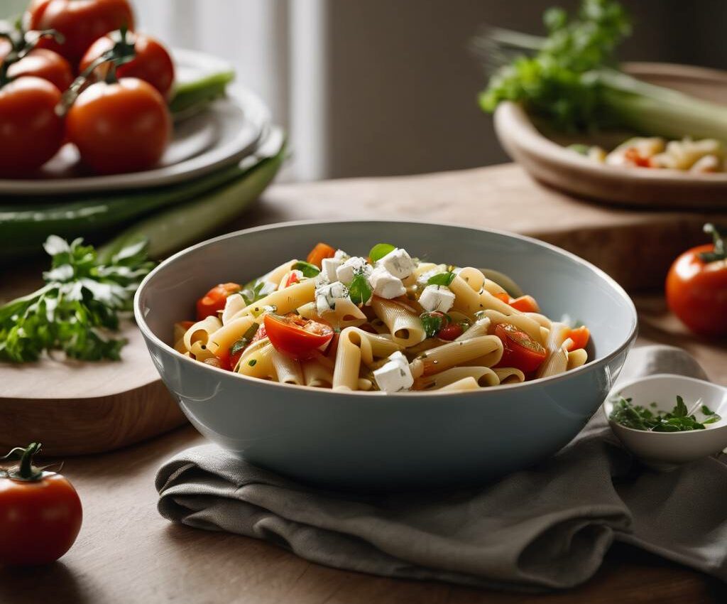 Pâtes vite faites aux Légumes et Chèvre