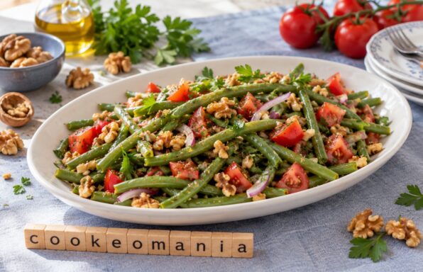 Salade de haricots verts, tomates et noix