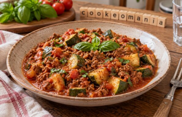 Courgettes bolognaises au bœuf et à la tomate
