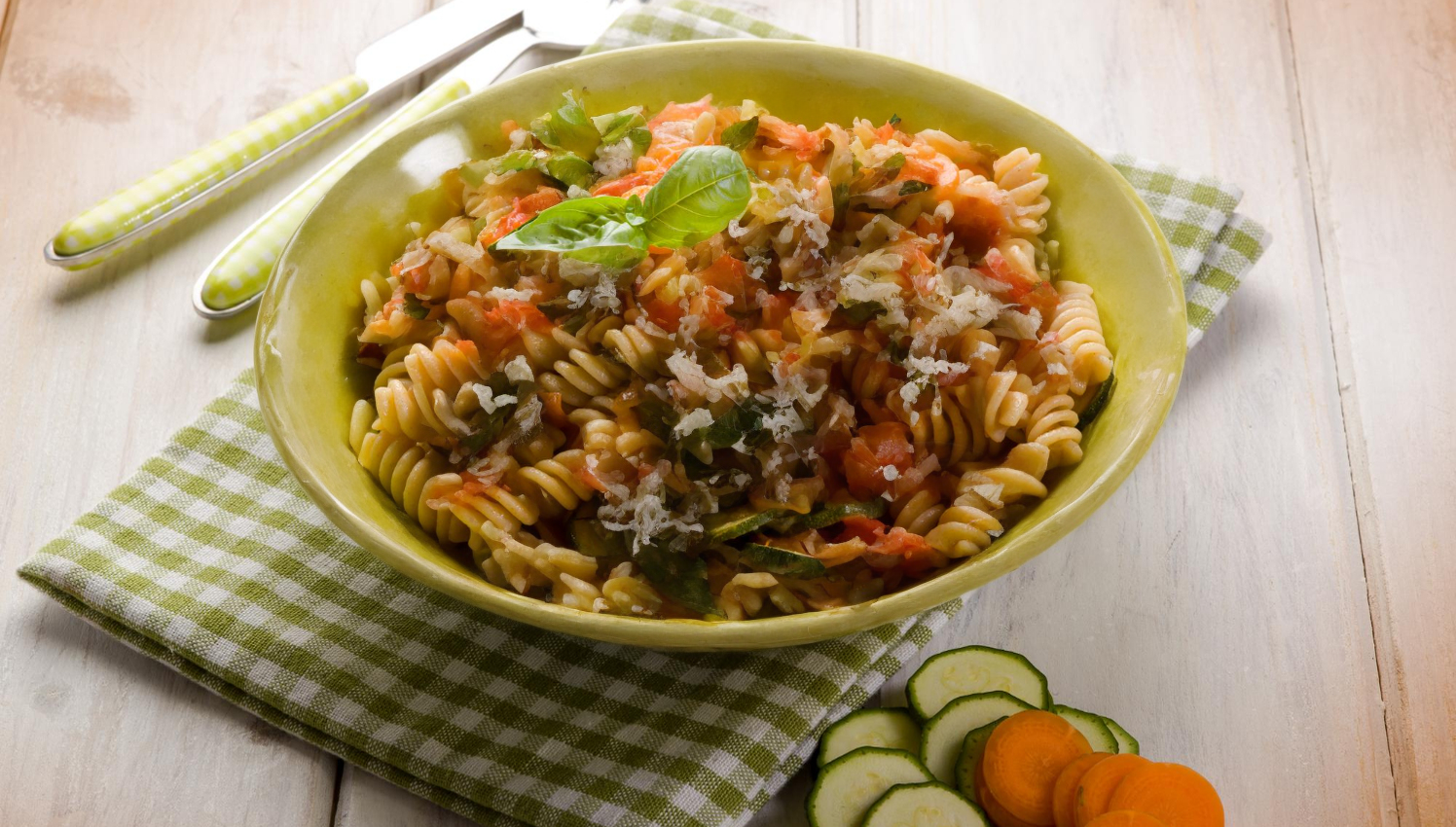 Fusilli au blé complet aux 3 légumes