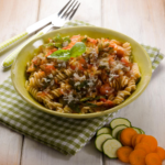 Fusilli au blé complet aux 3 légumes au cookéo