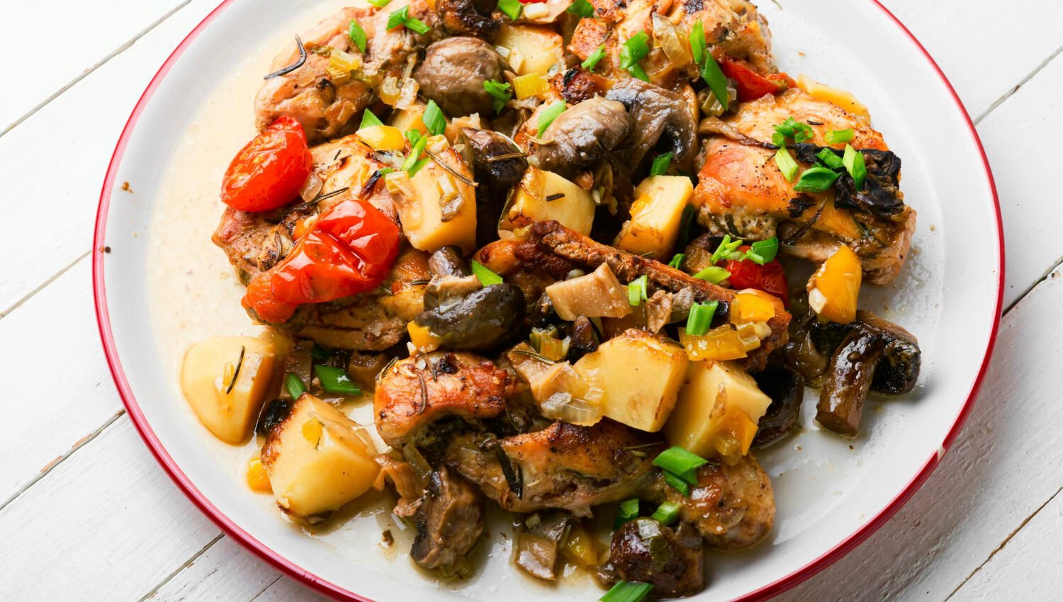 Blanc de Poulet Façon Forestière avec pommes de terre au cookeo